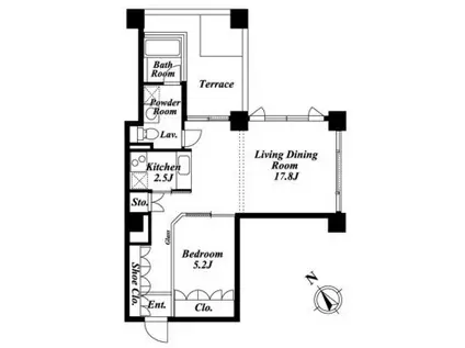 クイズ広尾(1LDK/5階)の間取り写真