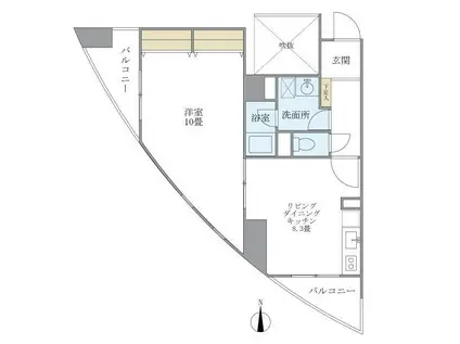 サンハイツ浅草(1LDK/4階)の間取り写真