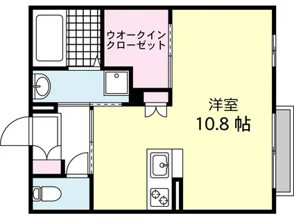 ローズガーデン柏の葉C(1K/1階)の間取り写真