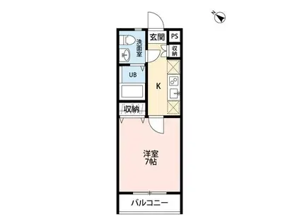 メゾン稲毛(1K/1階)の間取り写真