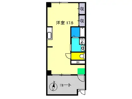 カサグレイズ(ワンルーム/1階)の間取り写真