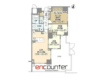 ブランズ東品川(2SLDK/1階)の間取り写真