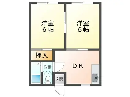 プレジール真庭B(1DK/1階)の間取り写真