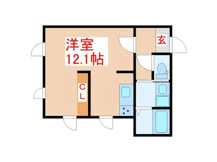 稲荷ノアレジデンス(ワンルーム/1階)の間取り写真