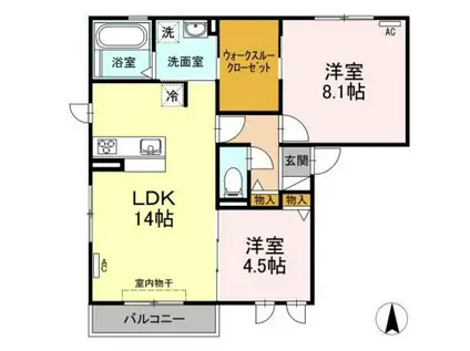 コアロードVIII(2LDK/2階)の間取り写真