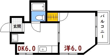 メゾンタツミ(1DK/4階)の間取り写真