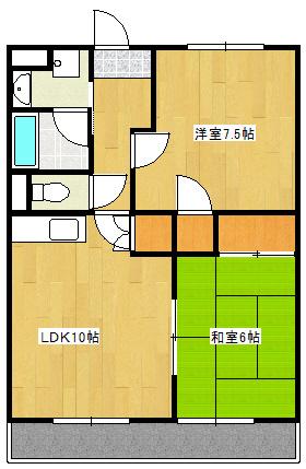 トップアイルII(2LDK/1階)の間取り写真