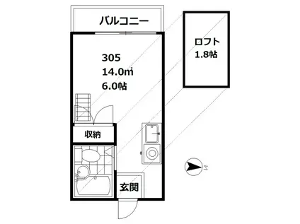 パソム西馬込(ワンルーム/3階)の間取り写真