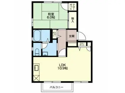 グレイス小杉(1LDK/2階)の間取り写真