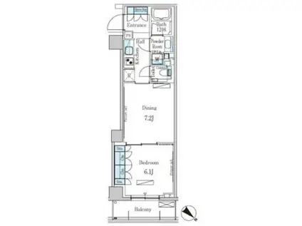 パークアクシス表参道レジデンス(1DK/2階)の間取り写真