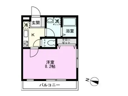 ヒューマンパレス吉川(1K/2階)の間取り写真
