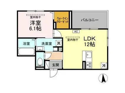 ブルー・コーラル(1LDK/2階)の間取り写真