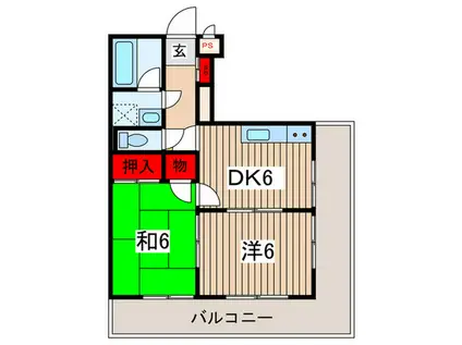 プレステージ大宮(2DK/1階)の間取り写真