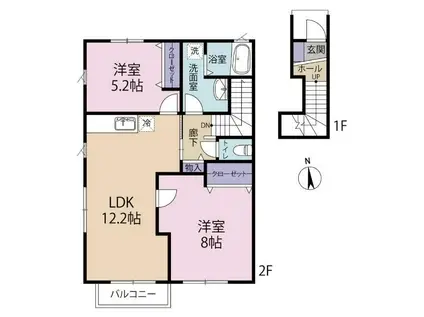 エコハイツ・ワン(2LDK/2階)の間取り写真