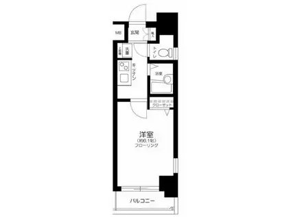 菱和パレス御茶ノ水湯島天神町(1K/2階)の間取り写真