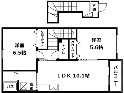 CASA RAFFINATO(2LDK/2階)の間取り写真