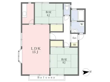レジデンス影山(2LDK/2階)の間取り写真