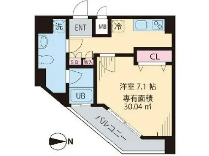 インペリアル パーク I(1K/8階)の間取り写真