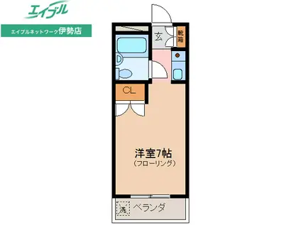 マンションコスモ(ワンルーム/3階)の間取り写真