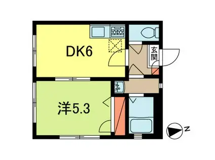 シェソワ堀ノ内(1DK/1階)の間取り写真