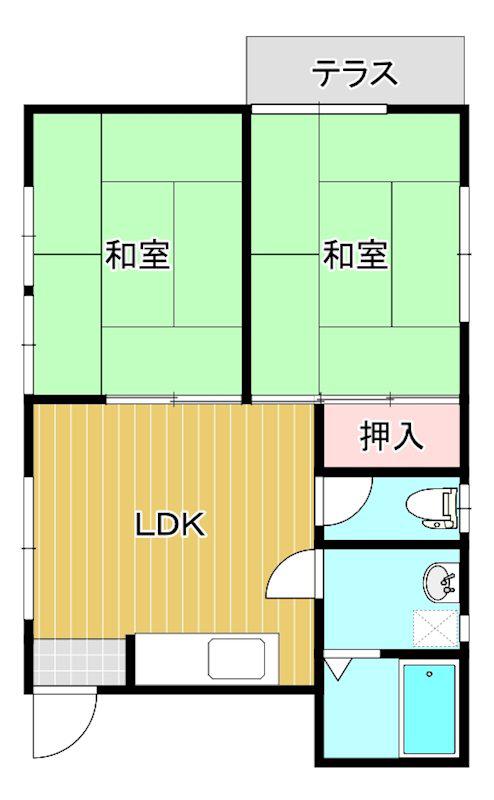 こぶしハイツ(2LDK/1階)の間取り写真