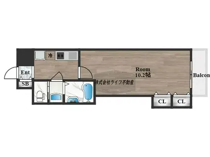 LUXE布施北II(1K/8階)の間取り写真