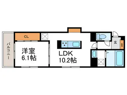D-ROOM壬生森町(1LDK/3階)の間取り写真