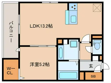 D-RESIDENCE上甲子園(1LDK/1階)の間取り写真