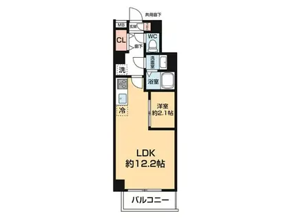 ARCOBALENO DAISHIMAE(1LDK/5階)の間取り写真