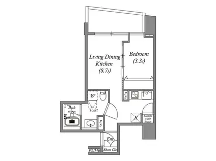オーパスホームズ三田(1LDK/12階)の間取り写真