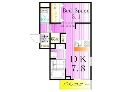 MY STYLE VINTAGE 綾瀬南(1DK/1階)の間取り写真