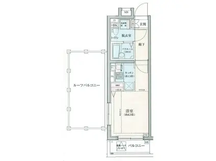 ロアール西馬込(1K/4階)の間取り写真