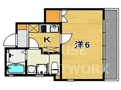 コンツェルト御所東(1K/2階)の間取り写真