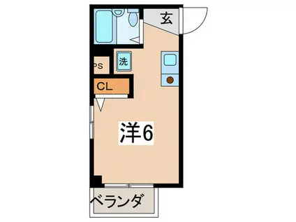 ミスターBビル(ワンルーム/2階)の間取り写真