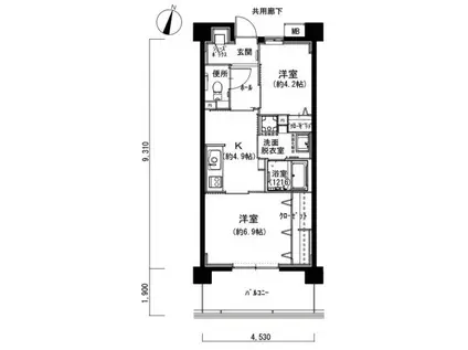 ココドール鳴子(2K/1階)の間取り写真