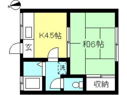 大村ハイツ(1K/2階)の間取り写真