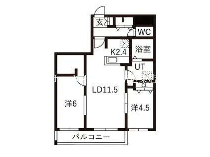 北23東10MS(2LDK/4階)の間取り写真