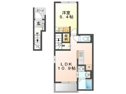メゾン KITE(1LDK/2階)の間取り写真
