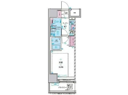ジェノヴィア浅草IIスカイガーデン(1K/11階)の間取り写真