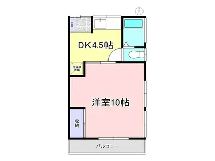 サニーコート岩名(1K/1階)の間取り写真