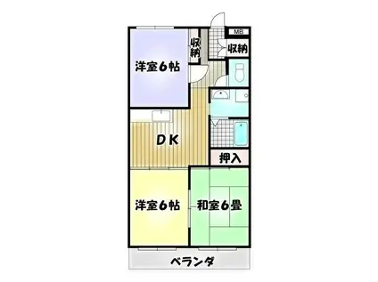 ロイヤル谷津(3DK/3階)の間取り写真