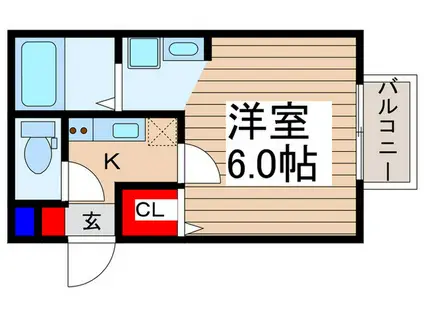 鶴ケ舞54AP(1K/2階)の間取り写真