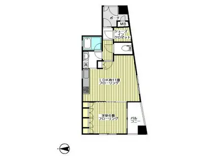 ダイナシティ目白(1LDK/9階)の間取り写真