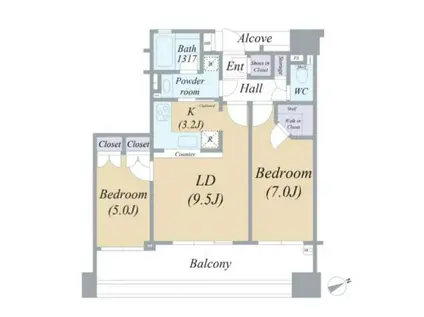 クレアトール亀戸(2LDK/4階)の間取り写真