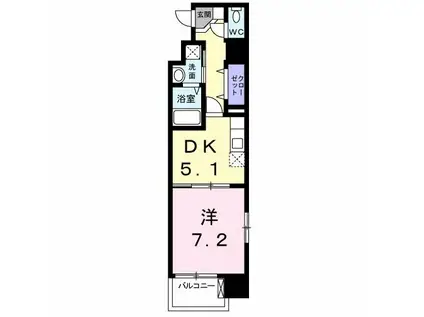 ベーシック・グローブ(1DK/1階)の間取り写真