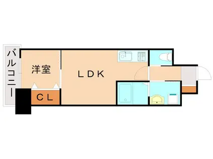 エルザグランツ中津口 (1LDK/6階)の間取り写真