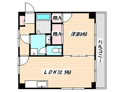 陽あたりハウスIII(1LDK/2階)の間取り写真