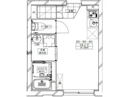 ミライズ滝野川レジデンス(ワンルーム/2階)の間取り写真