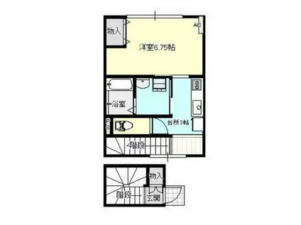 アバンティ元町A(1K/2階)の間取り写真