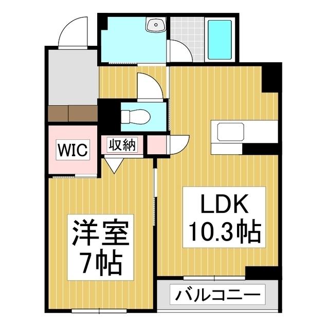 シャーメゾン春ノ宮(1LDK/3階)の間取り写真